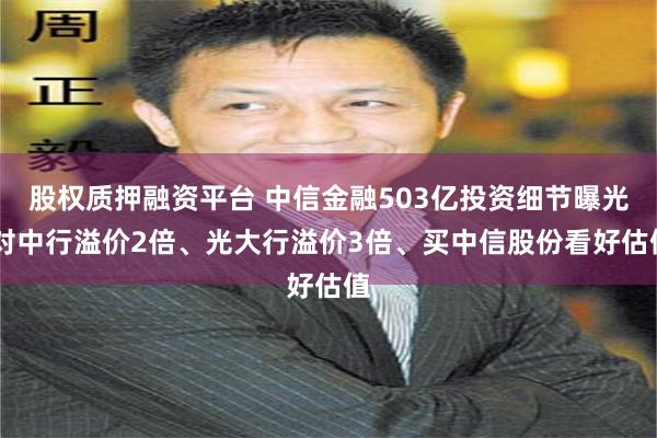 股权质押融资平台 中信金融503亿投资细节曝光 对中行溢价2倍、光大行溢价3倍、买中信股份看好估值