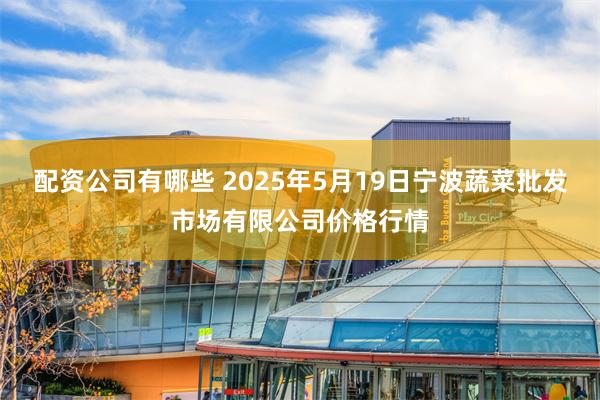 配资公司有哪些 2025年5月19日宁波蔬菜批发市场有限公司价格行情
