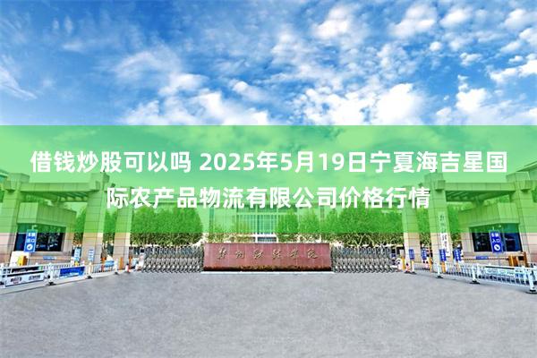 借钱炒股可以吗 2025年5月19日宁夏海吉星国际农产品物流有限公司价格行情