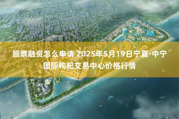 股票融资怎么申请 2025年5月19日宁夏·中宁国际枸杞交易中心价格行情