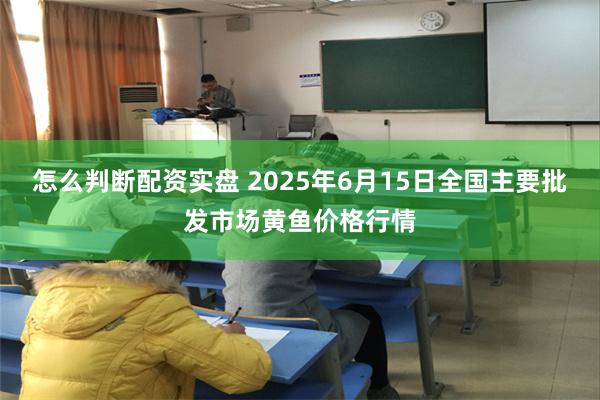 怎么判断配资实盘 2025年6月15日全国主要批发市场黄鱼价格行情
